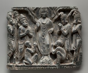 El Gran Milagro en Shravasti, c. 100 de Unbekannt