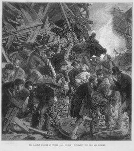 El desastre del Gran Ferrocarril Occidental en Thorpe cerca de Norwich, 10 de septiembre de 1874 de Unbekannt