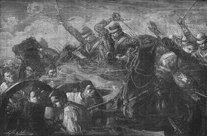 Los guardias cargando los cañones en Kassassin, c. 1882