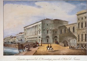 El Teatro del Hermitage en San Petersburgo, 1840s de Unbekannt