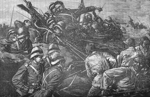 La brigada de las tierras altas asaltando las trincheras en Tel-El-Kebir, c1882 de Unbekannt