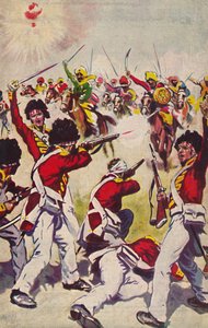 La Infantería Ligera de las Tierras Altas. La carga de la caballería Mahratta en Assaye, 1803, 1939 de Unbekannt