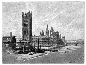 Las Casas del Parlamento, Londres, 1900