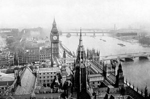 Las Casas del Parlamento, vistas desde la Torre Victoria, Westminster, Londres, c1905 de Unbekannt