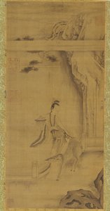 El inmortal Ma Gu con un ciervo, dinastía Qing, siglo XVIII