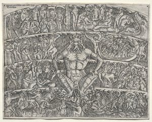El Infierno según Dante, después del fresco en el Campo Santo en Pisa, 1400s de Unbekannt