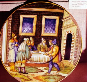 La Institución de la Pascua, plato de loza italiana de Urbino, c1540-1545 de Unbekannt