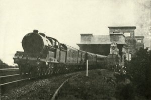 El correo irlandés saliendo del puente Menai, c1930