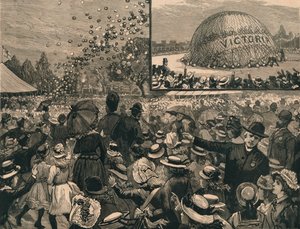 La fiesta del jubileo para los niños de las escuelas de Londres en Hyde Park, 1887