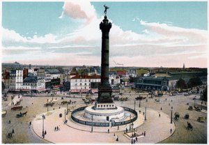 La Columna de Julio en la Plaza de la Bastilla, París, c1900 de Unbekannt