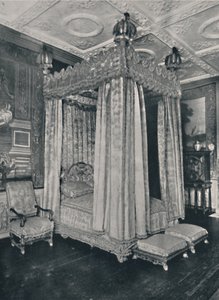 El dormitorio del rey en Knole. Cama hecha para James I, 1928 de Unbekannt