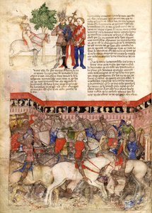 Los Caballeros de la Mesa Redonda Miniatura de La Búsqueda del Santo Grial y la Muerte de Arthus, ca 1220