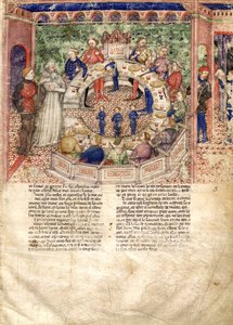 Los Caballeros de la Mesa Redonda Miniatura de La Búsqueda del Santo Grial y la Muerte de Arthus, ca 1220 de Unbekannt