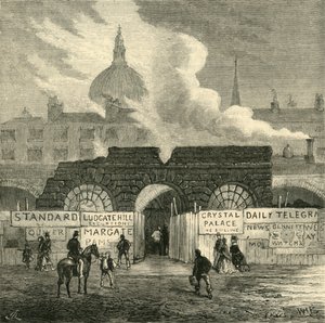 Los últimos restos de la prisión de Fleet, c. 1872