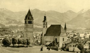 La Liebfrauenkirche y la iglesia de San Andrés, Kitzbühel, Tirol, Austria, c1935 de Unbekannt