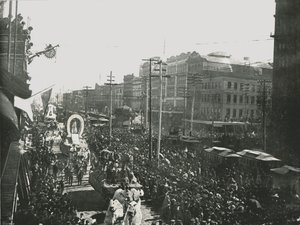 El desfile de Mardi Gras en Canal Street, Nueva Orleans, EE.UU., 1895 de Unbekannt