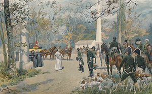 El encuentro de Napoleón y Pío VII en Fontainebleau, 1813 de Unbekannt
