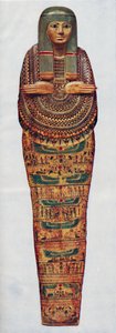 El sarcófago de una sacerdotisa de Amón-Ra que data de 1600 a.C., c. 1935