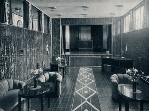 La sala de música del Palacio Stoclet, Bruselas, Bélgica, c1914