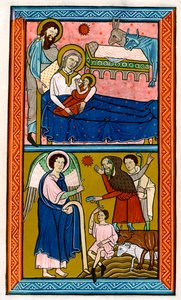 La Natividad y la Anunciación a los Pastores, principios del siglo XIII