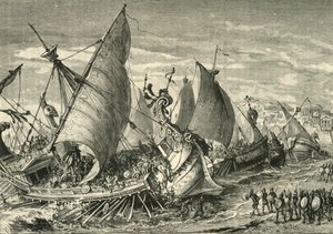 La Batalla Naval en el Puerto de Siracusa, 1890 de Unbekannt
