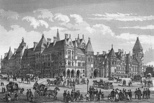 Los nuevos tribunales de justicia, Westminster, Londres, c1878 de Unbekannt