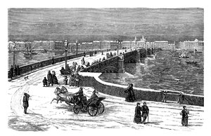 Puente Nicolai sobre el Río Neva, San Petersburgo, Rusia, c1888 de Unbekannt
