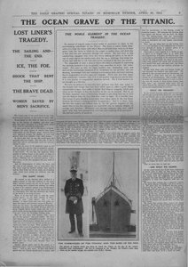 La tumba oceánica del Titanic y fotografía del Capitán Edward Smith, 20 de abril de 1912