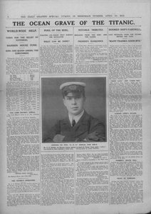 La tumba oceánica del Titanic y fotografía de Jack Phillips, 20 de abril de 1912 de Unbekannt