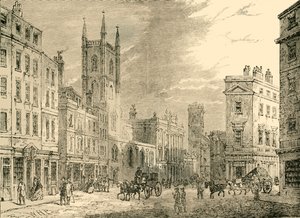 El viejo Banco de Inglaterra, visto desde la Mansion House, 1890