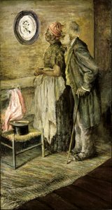 La Pareja Anciana Mirando un Retrato de Lincoln, después de 1904-1905 de Unbekannt