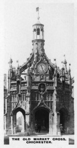 La Antigua Cruz del Mercado, Chichester, West Sussex, años 1920