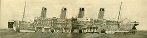 El Olympic 46,439 Toneladas mostrado en sección, c1930 de Unbekannt