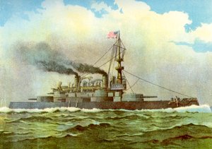 La carrera de los Oregones hacia Cuba, 1898 de Unbekannt