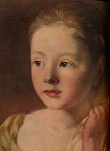 Las hijas del pintor persiguiendo una mariposa (detalle), c1756 de Unbekannt