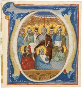 El Pentecostés. Inicial O de un Antifonario, ca. 1320 de Unbekannt