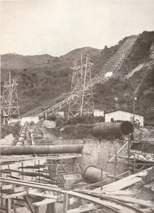 Las tuberías en Riberao das Lages: Obras de Luz y Energía de Río, 1914