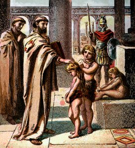 El Papa y los niños sajones, c1850 de Unbekannt