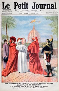 El Papa viendo el avión de Andre Beaumont sobre Roma, 1911 de Unbekannt