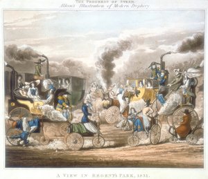 El progreso del vapor. Una vista en Regents Park, 1831 de Unbekannt