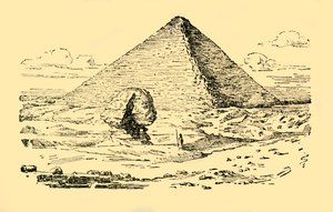 La Tumba Piramidal del Rey Keops y la Gran Esfinge en Gizeh, Egipto de Unbekannt