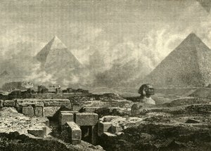 Las pirámides y la esfinge, 1890 de Unbekannt