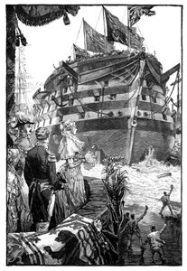 La Reina en el Lanzamiento del Trafalgar, 1841, 1900 de Unbekannt