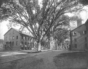 La sala de lectura y tesorería, Yale College, New Haven, Connecticut, EE.UU., c. 1900