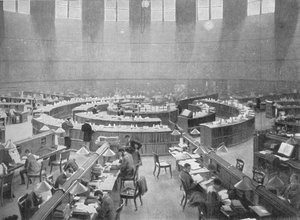 La sala de lectura en el Museo Británico, Londres de Unbekannt
