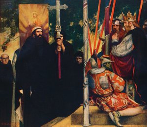 La recepción de San Agustín por Ethelbert de Unbekannt