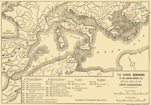 Los dominios romanos en el siglo II a.C. con las fechas de las principales adquisiciones de Unbekannt