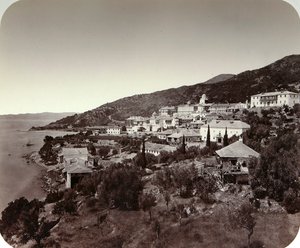 El Monasterio Rossikon de San Pantaleón en el Monte Athos, Grecia, 1860s de Unbekannt