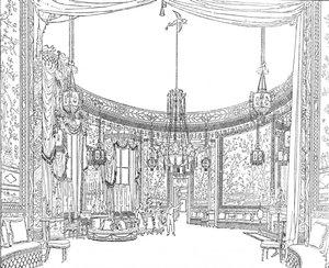 El Salón, alrededor de 1820. De las Ilustraciones de Nash