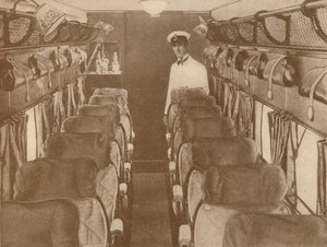 El salón de un avión Londres-París, 1927 de Unbekannt